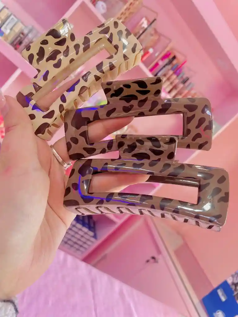 🐆 Pinza De Cabello Rectangular – Estilo Animal Print (leopardo)