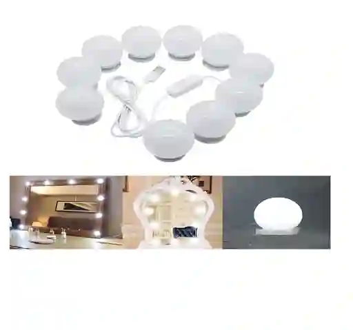 Extension Luces De Espejo Led Para Tocador Kit Bombillas Luz 3 Tonos