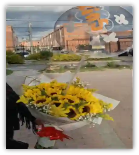 Ramo 15 Girasoles + Globo
