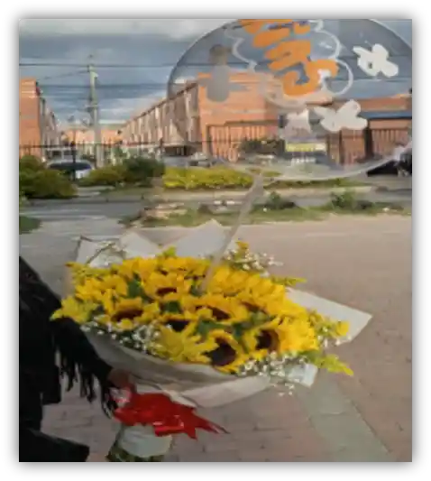 Ramo 15 Girasoles + Globo