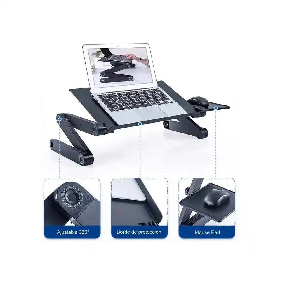 Mesa Ajustable Portátil Multiuso Laptop Table T8 Ventilación