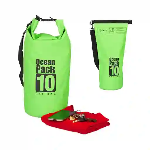 Bolso Impermeable Ocean Pack 10 Litros Z04 Color Verde