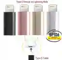 Adaptador Tipo C A (lighting) Para Iphone Solo Carga