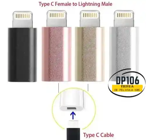 Adaptador Tipo C A (lighting) Para Iphone Solo Carga