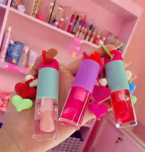 💋 Gloss Con Llaveros – Estilo Kawaii ✨💖 Gloss Tipo Bloomshell
