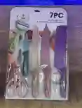 Set Cuchillos 6 Pzs Acero Inoxidable Mango Ergonómico Color Pastel
