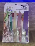 Set Cuchillos 6 Pzs Acero Inoxidable Mango Ergonómico Color Pastel
