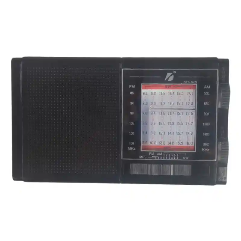 Radio Portátil Solar Batería Recargable, Fm/am/sw, Linterna Y Entrada Usb Ktf-1489