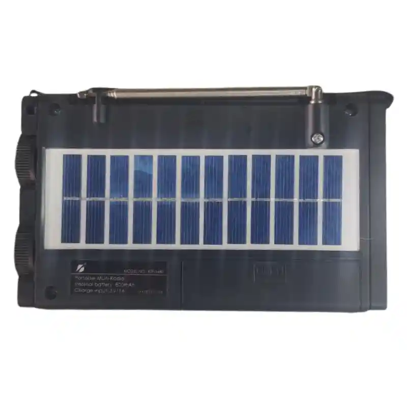 Radio Portátil Solar Batería Recargable, Fm/am/sw, Linterna Y Entrada Usb Ktf-1489