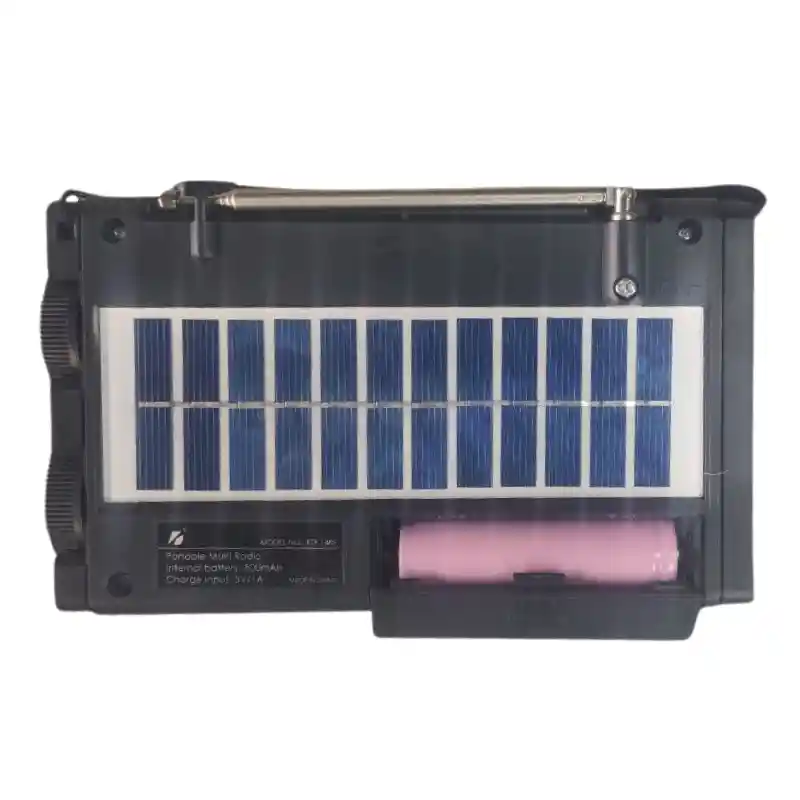 Radio Portátil Solar Batería Recargable, Fm/am/sw, Linterna Y Entrada Usb Ktf-1489