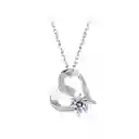 Collar Cadena Mujer Dije Corazón Piedra Moissanita Plata 925