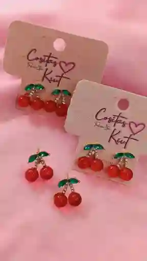 🍒 Aretes Fantasía Fina – Modelo Cereza Glam 🍒