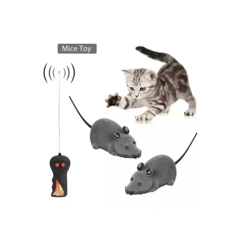 Juguete Ratón Para Gatos Color Gris A Control Remoto G11