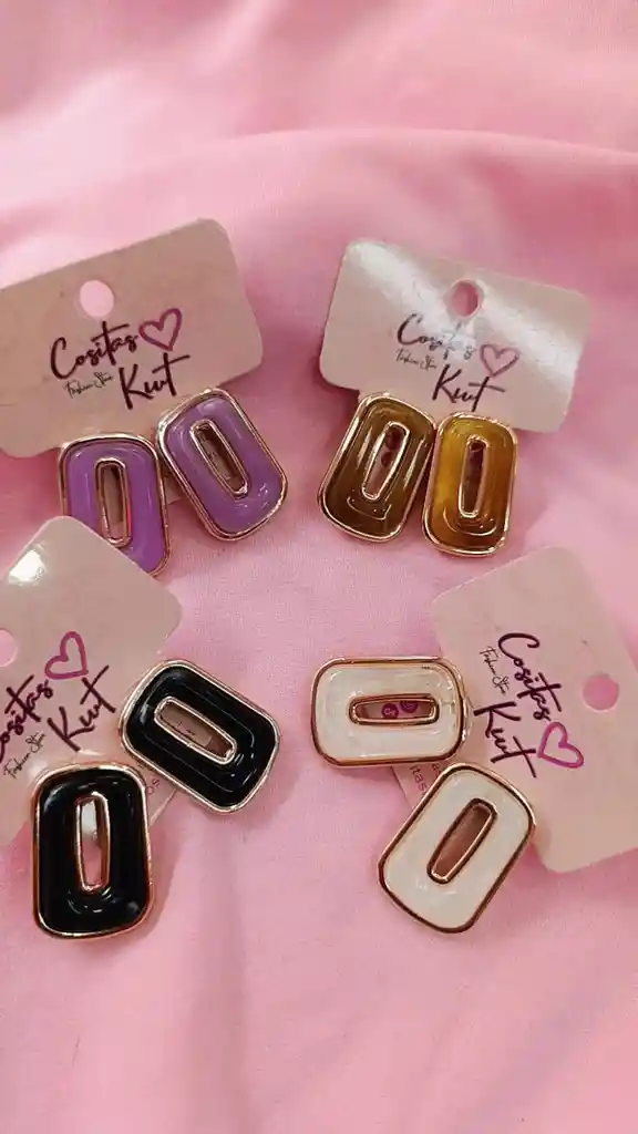 ✨ Aretes Rectangulares Fantasía Fina – Estilo Moderno Y Sofisticado ✨
