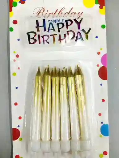 Velas De Fiesta Degrade De 10 Cm Blanco Y Dorado