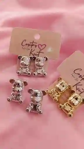 🧸 Aretes Osito Glam – Fantasía Fina 💎un Toque Tierno Con Brillo Sofisticado.