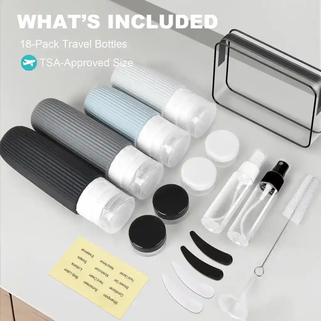 Kit Botellas Silicona Viajes - Unidad