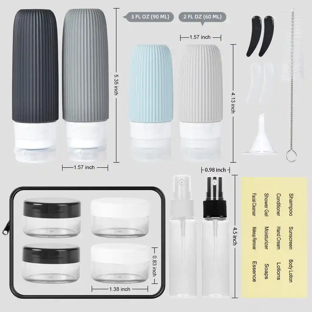 Kit Botellas Silicona Viajes - Unidad