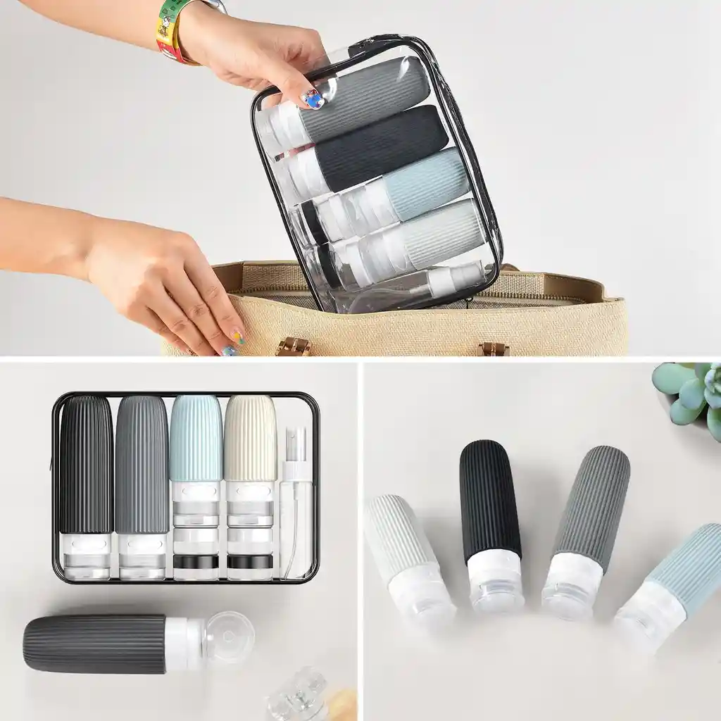 Kit Botellas Silicona Viajes - Unidad
