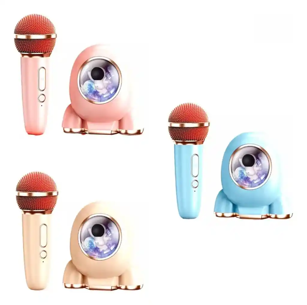 Mini Parlante Con Karaoke Para Niños Con Bluetooth Y Luz Rgb