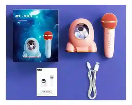 Mini Parlante Con Karaoke Para Niños Con Bluetooth Y Luz Rgb