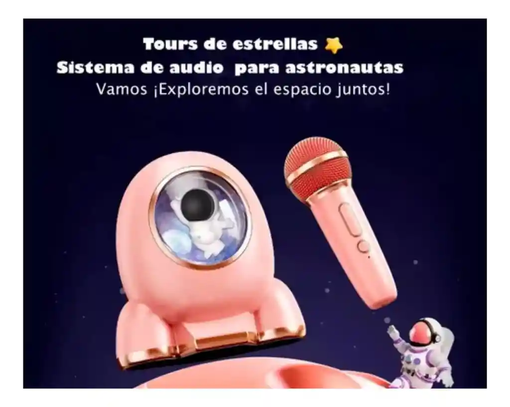 Mini Parlante Con Karaoke Para Niños Con Bluetooth Y Luz Rgb