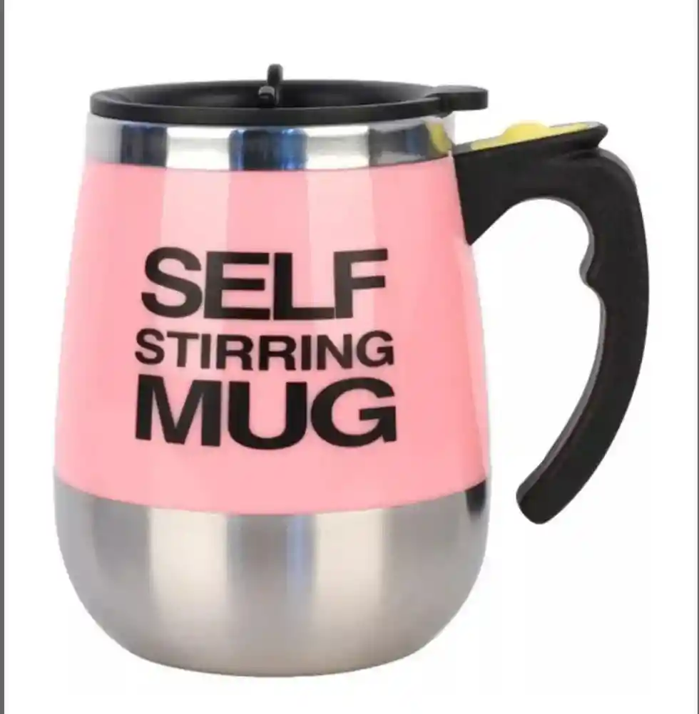 Vaso Taza Pocillo Mezclador Elèctrico Mug Cafe 400ml Color Rosado