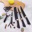 Set De Cuchillos 6 Piezas Profesional Con Diseño De Mármol