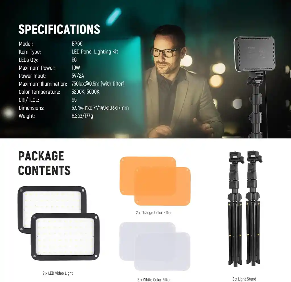 Luces Led Iluminacion Para Fotografía Profesional Luz 7600k