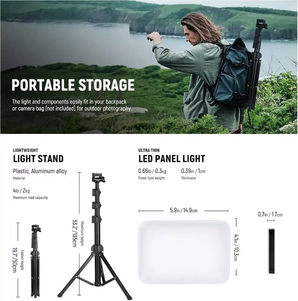 Luces Led Iluminacion Para Fotografía Profesional Luz 7600k