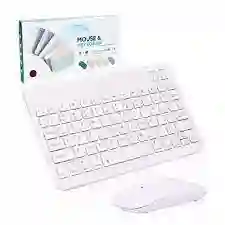 Teclado Y Mouse Inalambrico Recargable / Bluetooth Para Android Ios