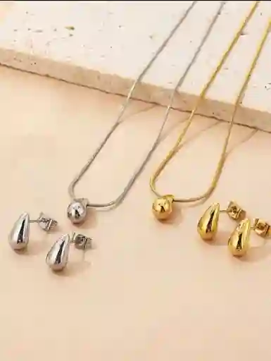 ✨ Set Collar + Aros Lágrima