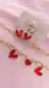 💘 Set “corazón Loco” – Collar + Aretes
