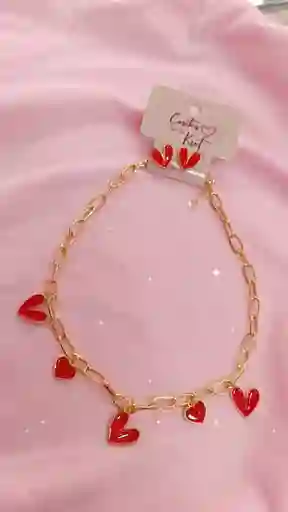 💘 Set “corazón Loco” – Collar + Aretes