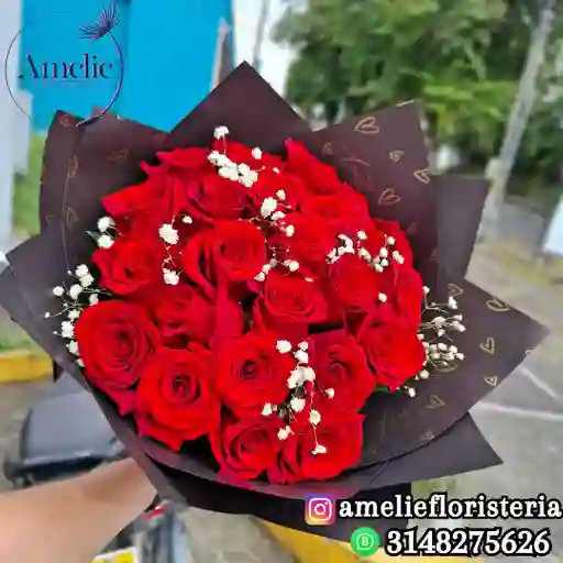 Bouquet 24 Rosas Rojas