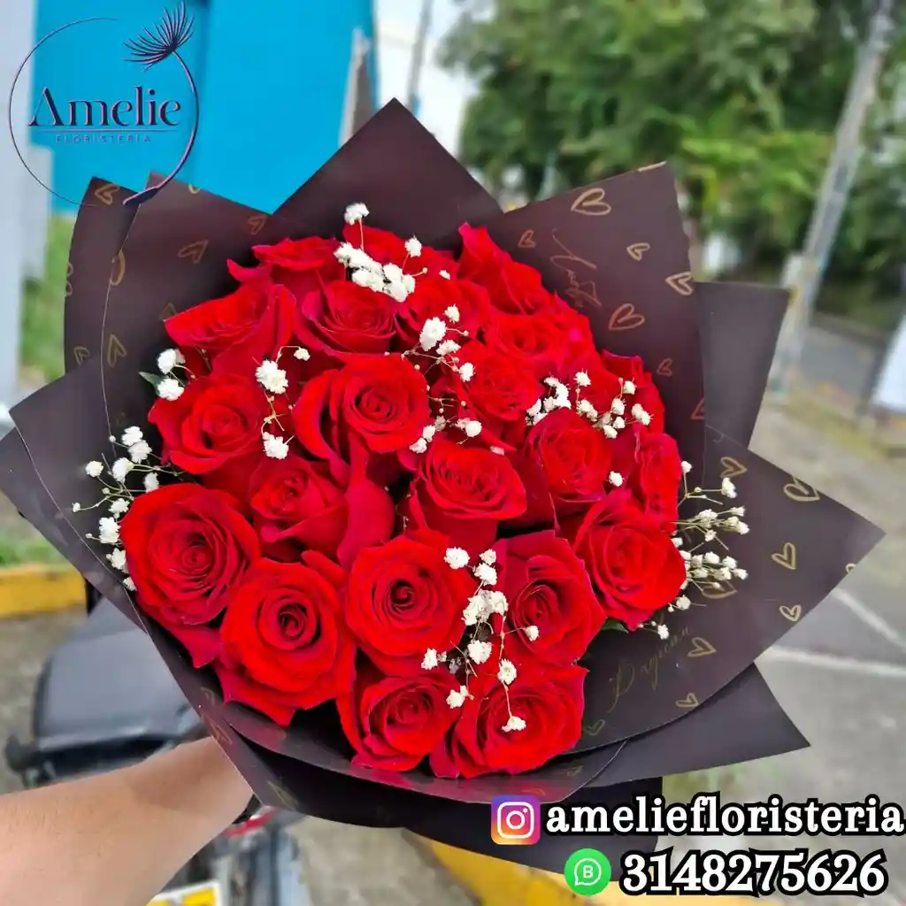 Bouquet 24 Rosas Rojas