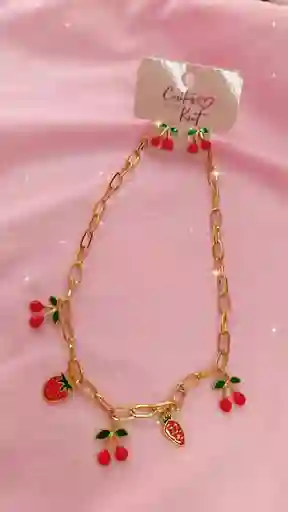 🍒✨ Set Cerezas – Collar + Aretes