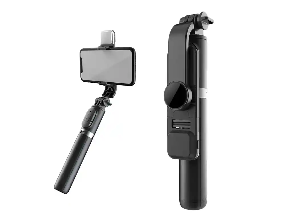 Tripode De Selfie Con Luz De Relleno Longitud 1042mm Negro