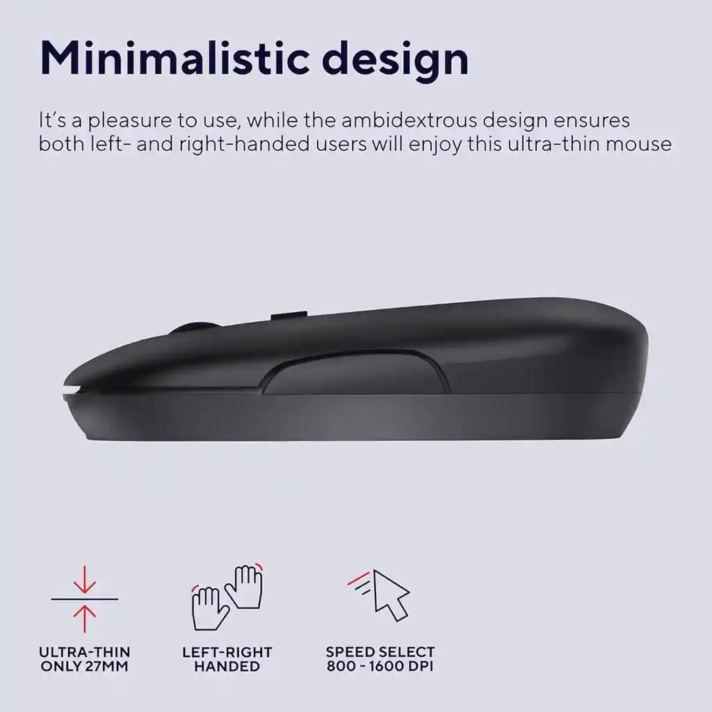 Mouse Inalambrico Bluetooth Recargable Delgado Win, Mac,andr
