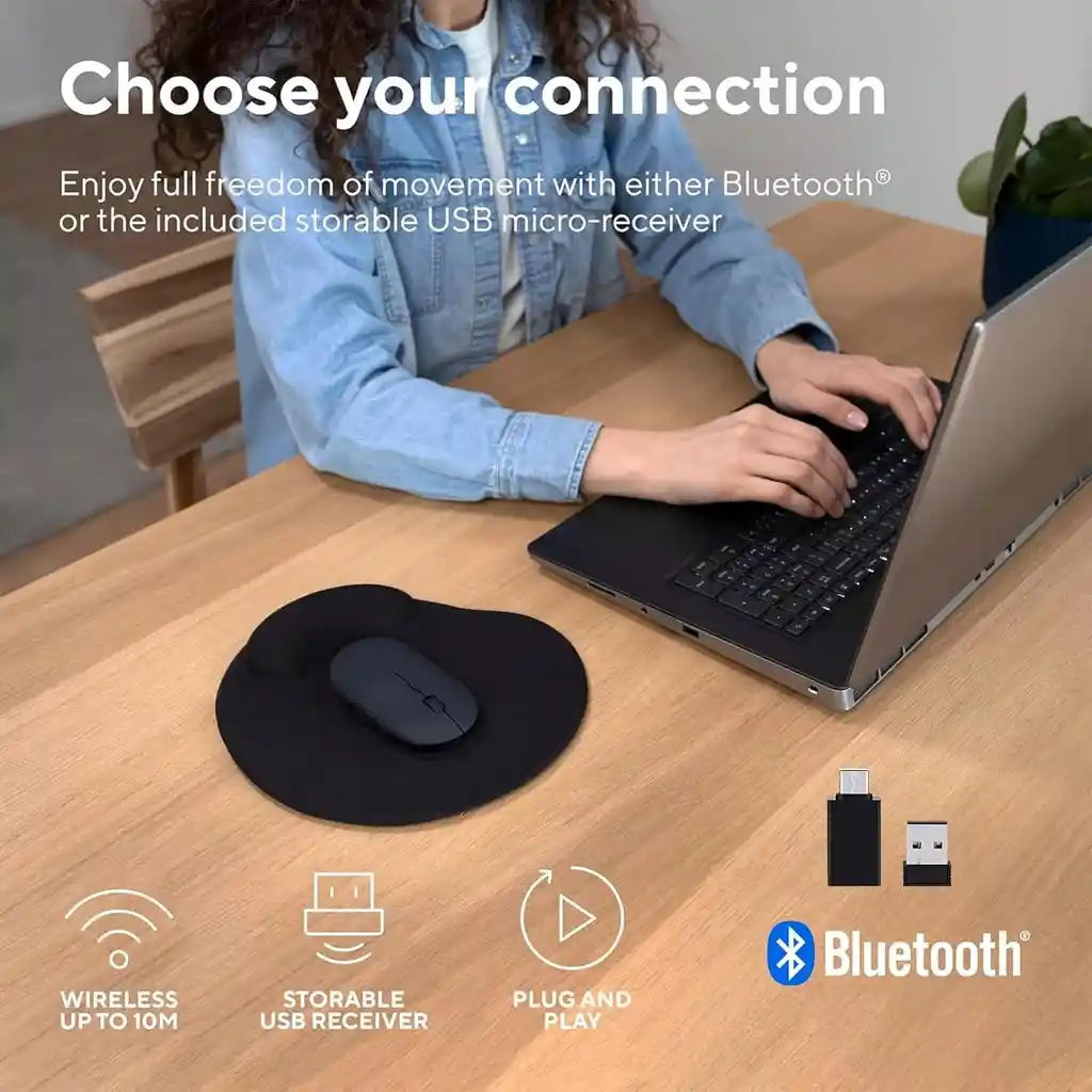Mouse Inalambrico Bluetooth Recargable Delgado Win, Mac,andr