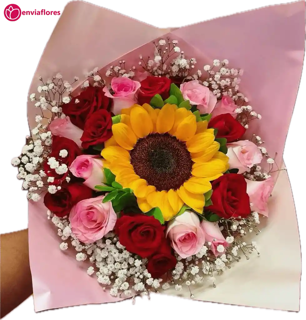 Rosas Surtidas Y Girasol