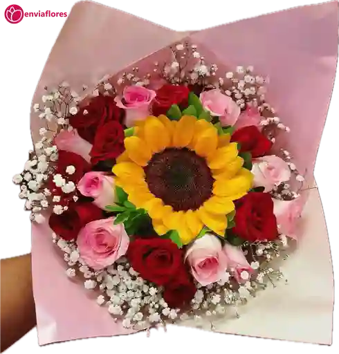 Rosas Surtidas Y Girasol