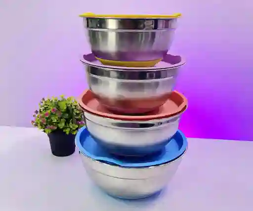 Set De Bolw Metalico X4 Colores