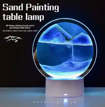 Lámpara Decorativa Arena En Movimiento Con Luz Led