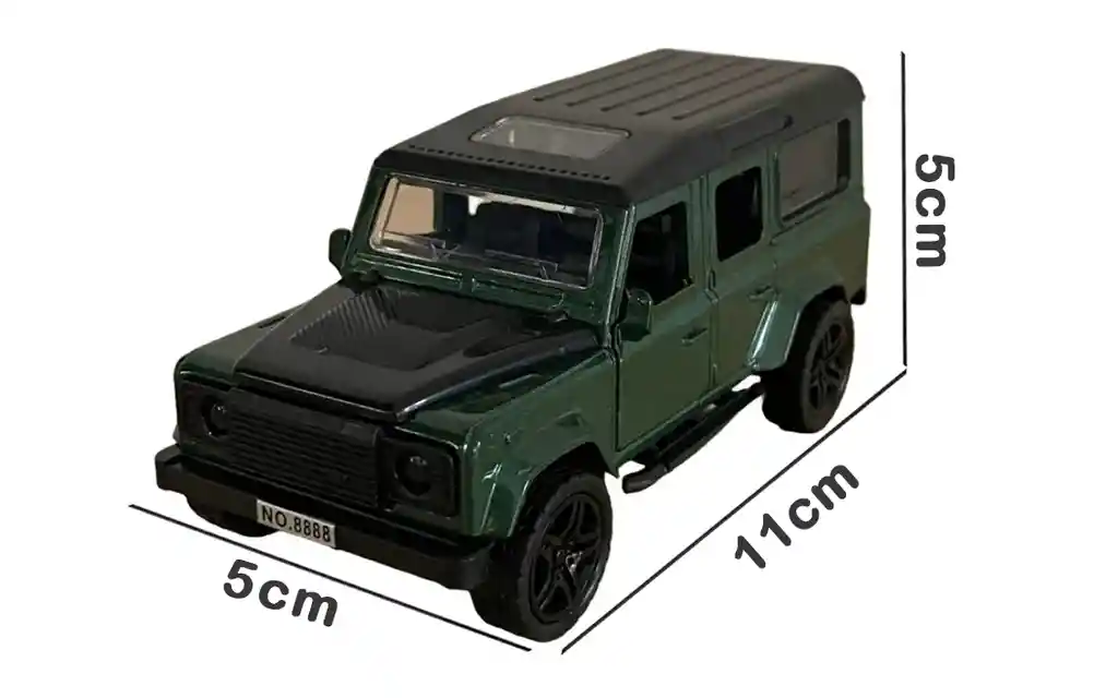 Vehículo Land Rover Defender Escala 1:32 Color Verde Militar