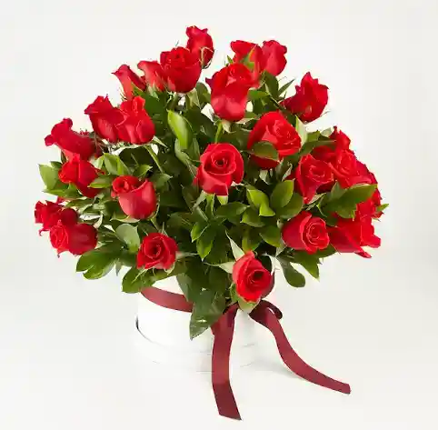Caja De Rosas Rojas Color Paste
