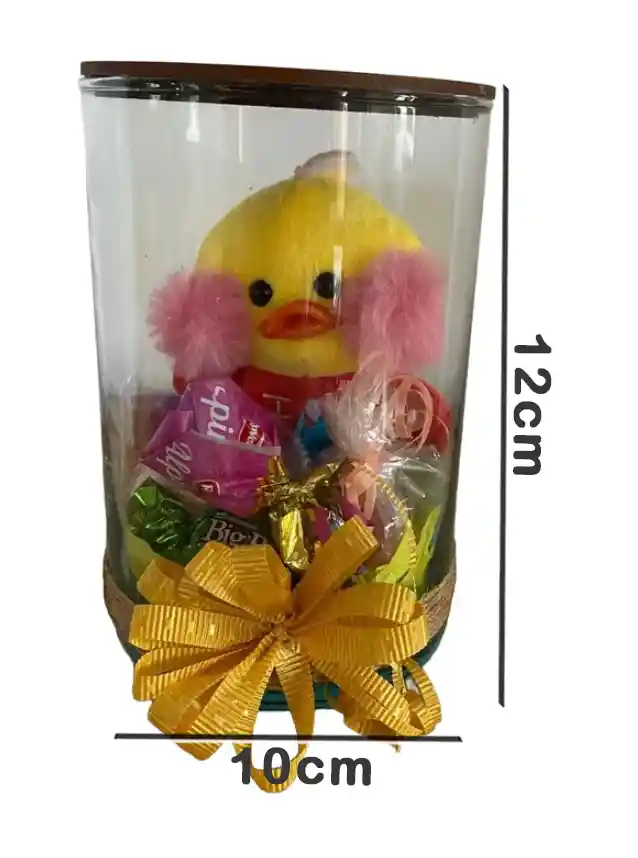 Regalo Detalle Pollito Con Moño Y Chocolates Para Cualquier Ocasión