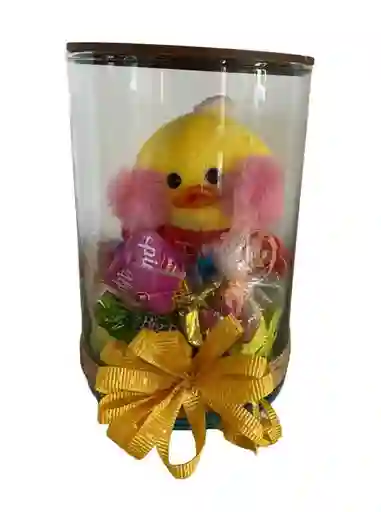 Regalo Detalle Pollito Con Moño Y Chocolates Para Cualquier Ocasión