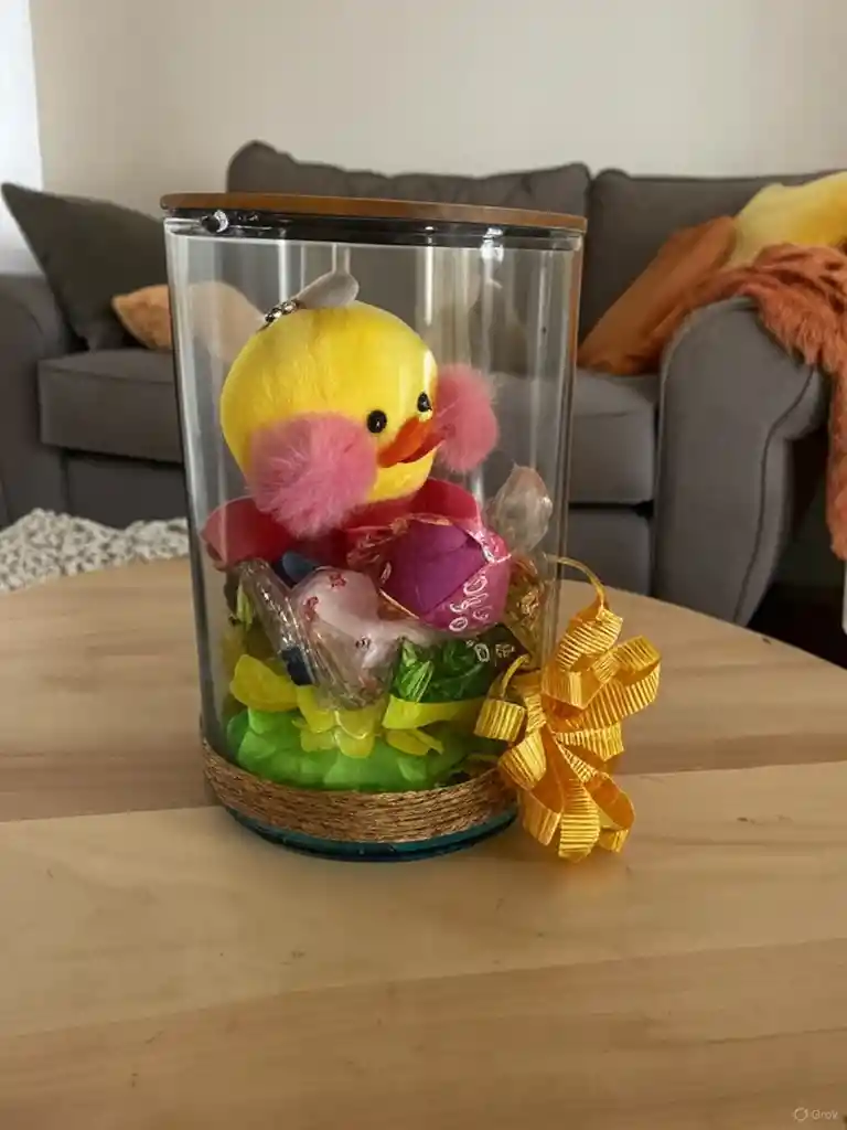 Regalo Detalle Pollito Con Moño Y Chocolates Para Cualquier Ocasión