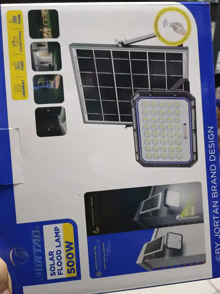 Kit Lampara Exterior Reflector 500w + Panel Solar + Control